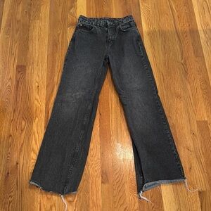 High rise baggy wide black jeans